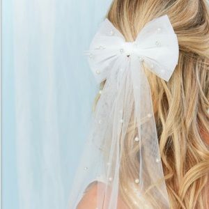 Pearl Bow Clip - Bride, Bachelorette, Wedding